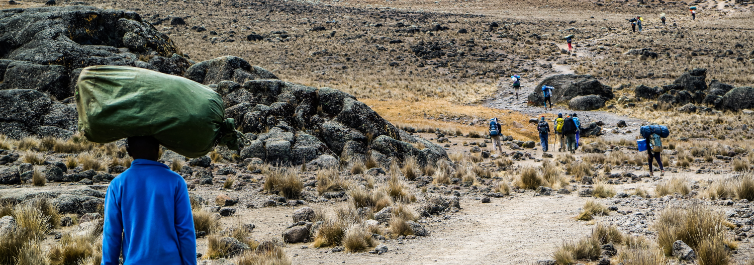 Portal Clue handles all the Luggage - Climbing Mount Kilimanjaro - Safarihub